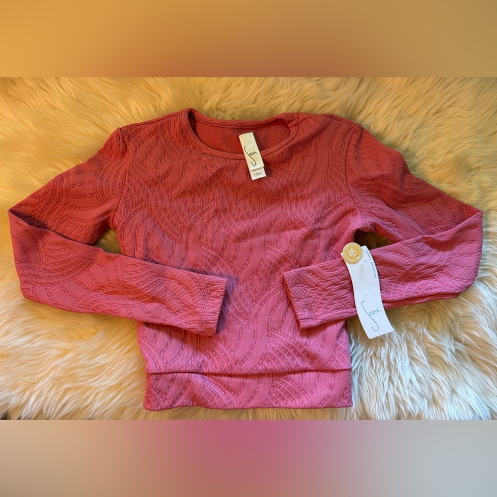 NWT Seea Kids Rashguard Pink Swirl Long Sleeve